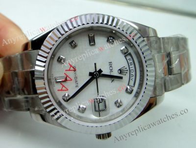 Replica Rolex Day Date II Watch 41mm SS White MOP